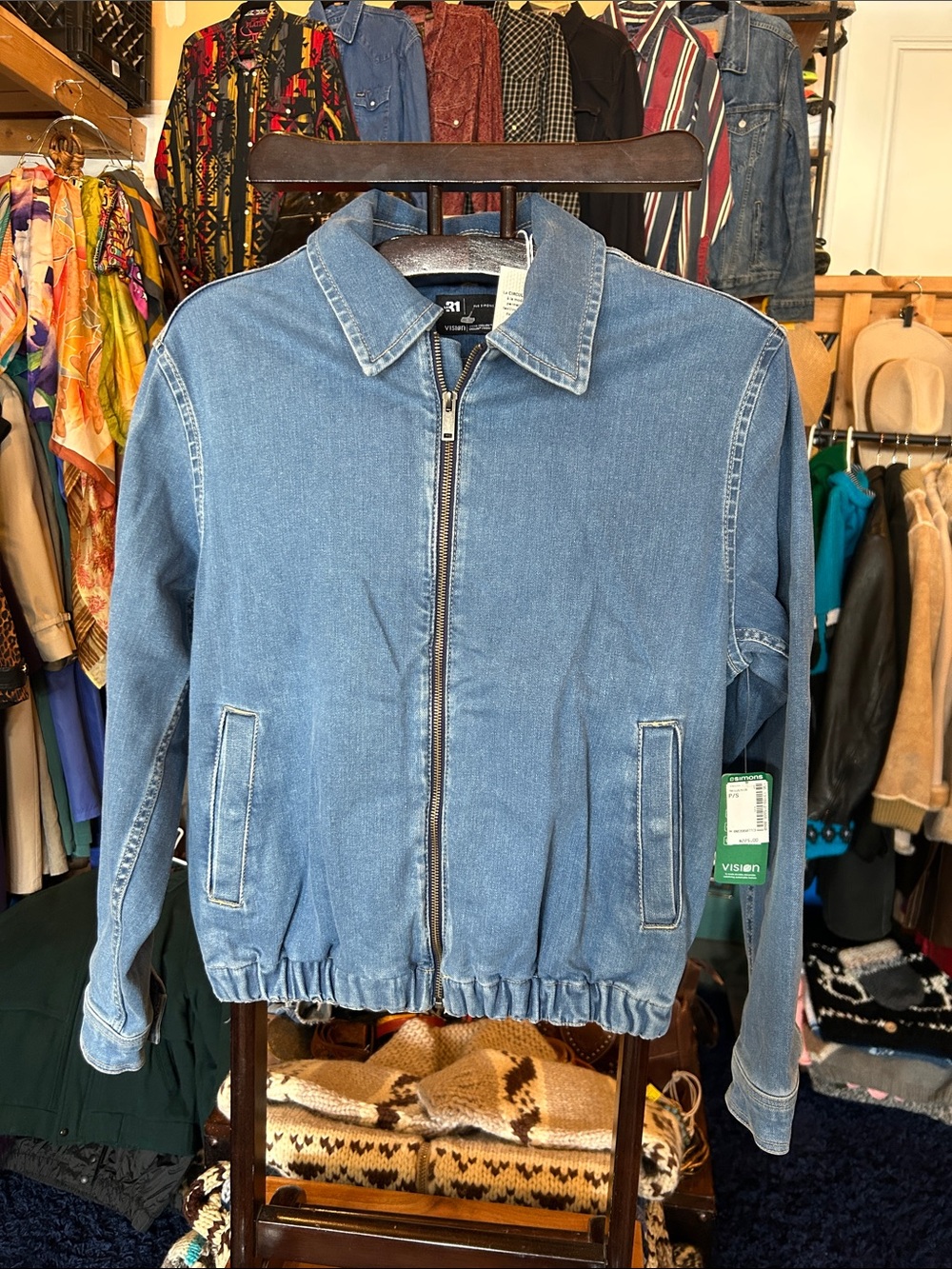 NWT Simons  Light Blue Denim Zip-Up Jacket